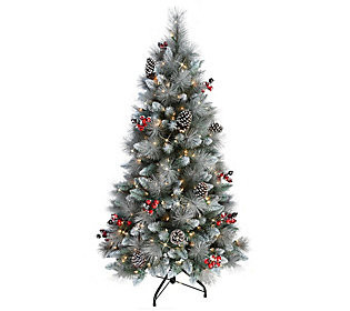 Puleo 4.5 Pre-Lit Sterling Pine Artificial Chri stmas Tree | QVC