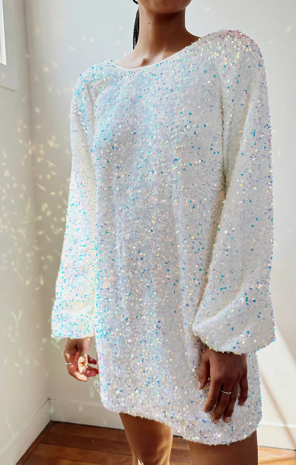 Clarabelle Dress ~ White Sparkle Sequin | Show Me Your Mumu