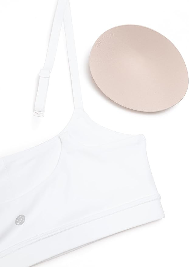 CRZ YOGA Womens Butterluxe Adjustable Spaghetti Strap Sports Bra - Scoop Neck Wireless Padded Yog... | Amazon (US)