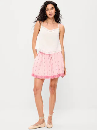 High-Waisted Drapey Skirt Short | Old Navy (US)
