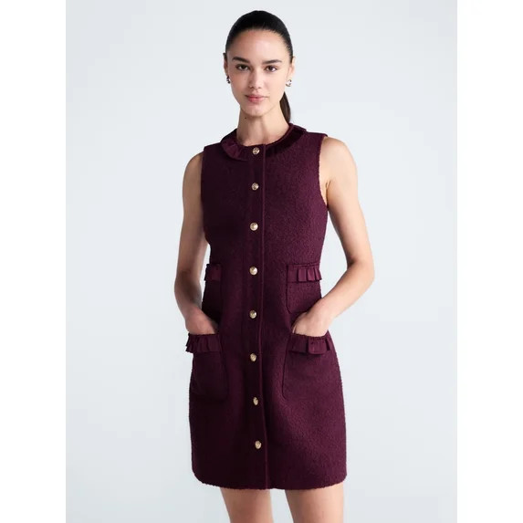 Free Assembly Women's and Women's Plus Sleeveless Button Front Combo Shift Dress, Sizes XS-4X | Walmart (US)