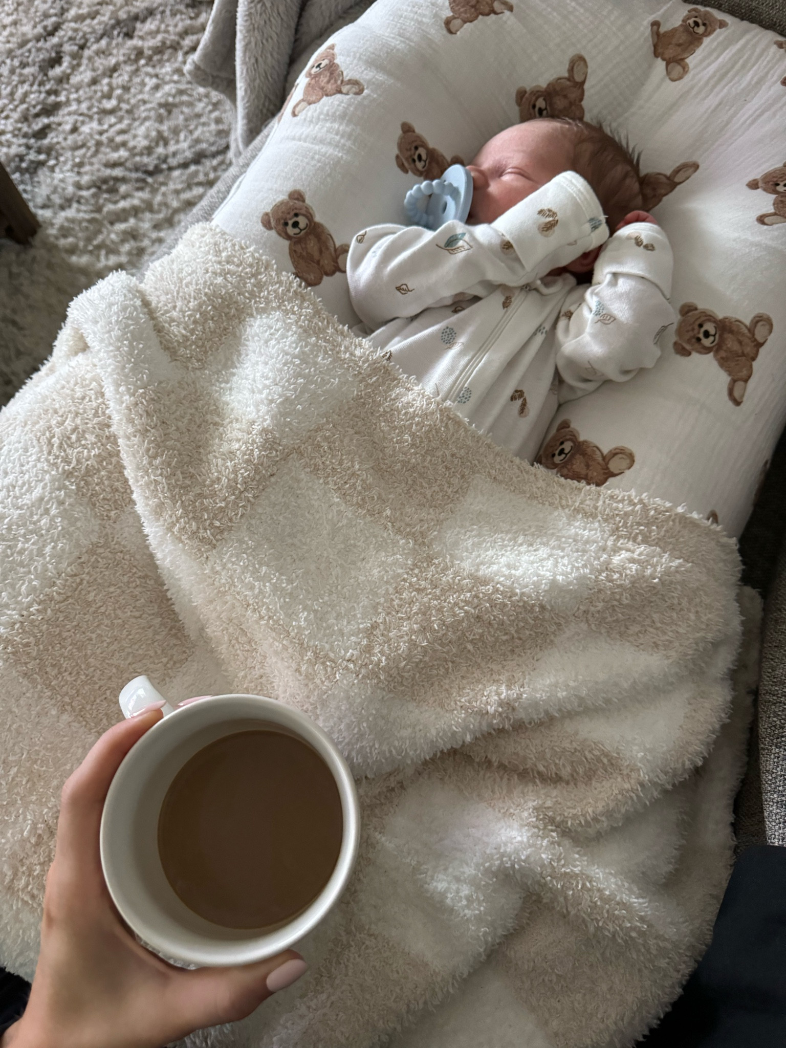 Mornings with Banksy 🧸☕️🍼 this baby blanket and lounger have been two of our most used baby items so far! He loves both!! 

#LTKBaby #LTKFindsUnder50 #LTKFindsUnder100
