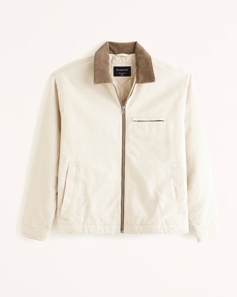 Men's Denim Zip Trucker Jacket | Men's Coats & Jackets | Abercrombie.com | Abercrombie & Fitch (US)