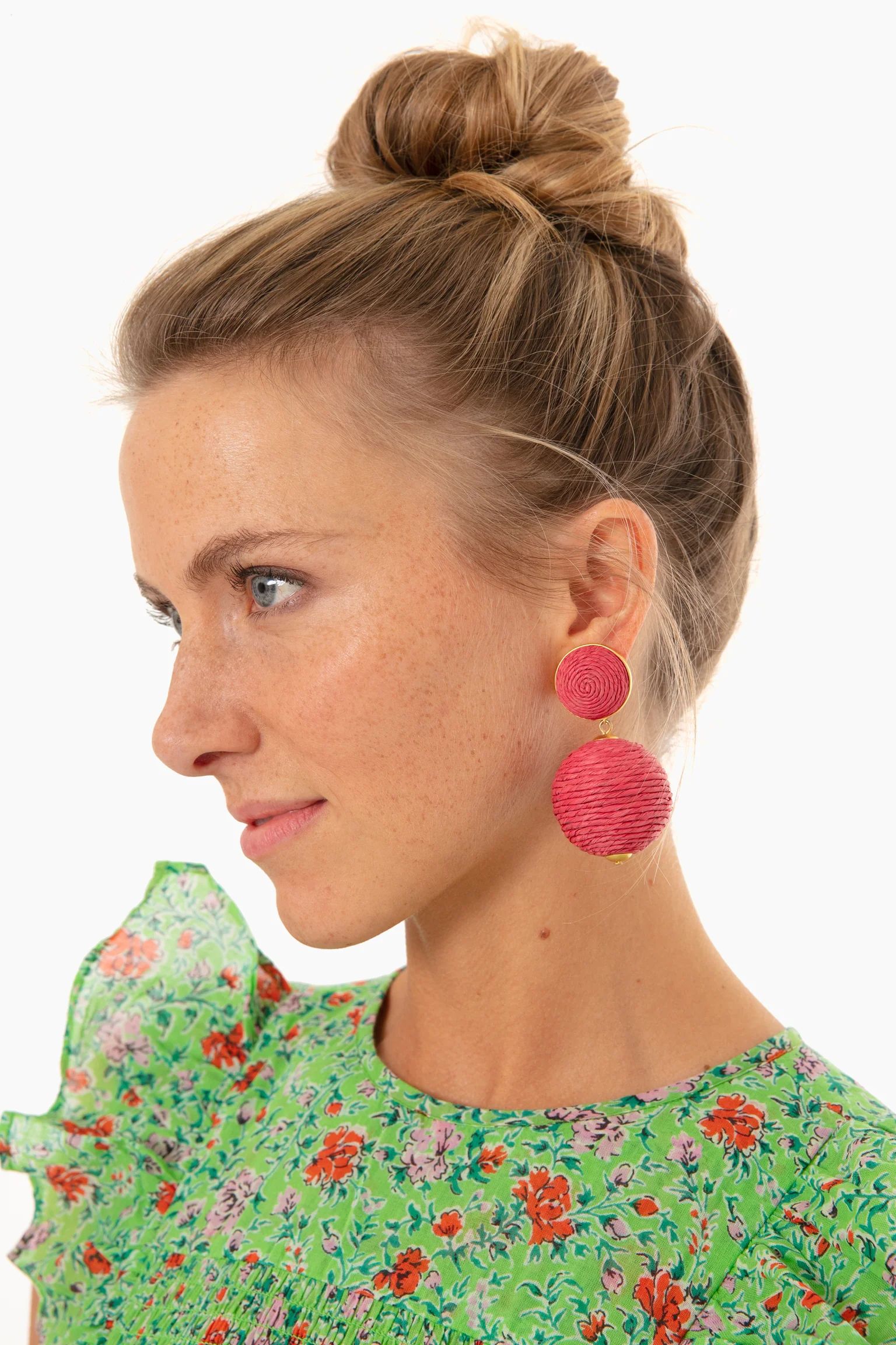 Pink Raffia Lantern Earrings | Tuckernuck (US)