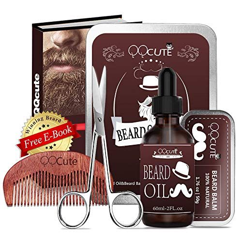 Beard Care Kit & Set for Men Birthday Gifts & Presents, Leave in Beard Conditioner, Beard Growth Butter, Mustache Wax & Softener, Wooden Comb, Barber Scissors Gift Set for Beard and Mustache Styling | Amazon (US)