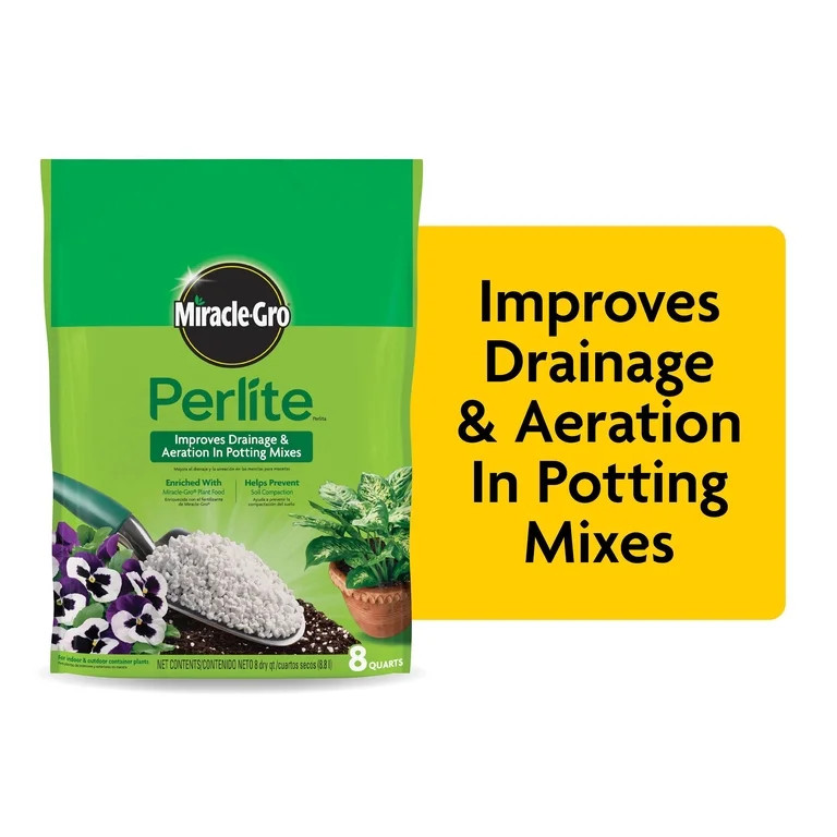 Miracle-Gro Perlite, 8 qt., Improves Drainage and Aeration in Potting Mixes | Walmart (US)