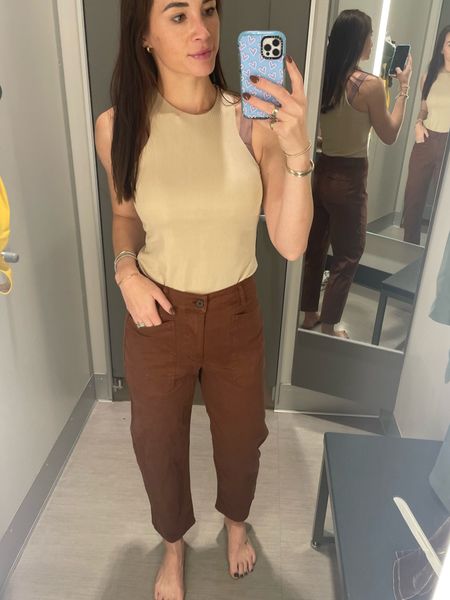 Bowen barrel pants beige tank 20% off

#LTKsalealert