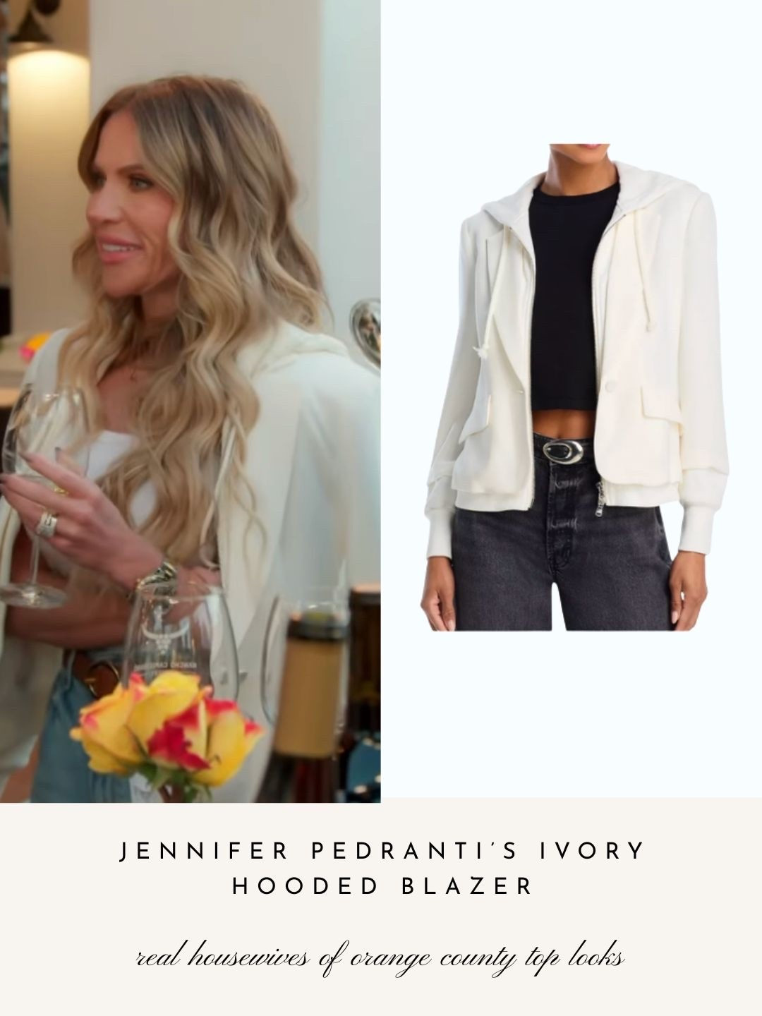 Jennifer Pedranti’s Ivory Hooded Blazer
