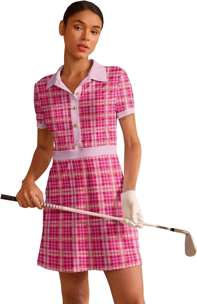 ACEGOLFS Women's Golf Tennis Dress Short Sleeve Collared Workout Athletic Dresses UPF 50+ Casual ... | Amazon (US)