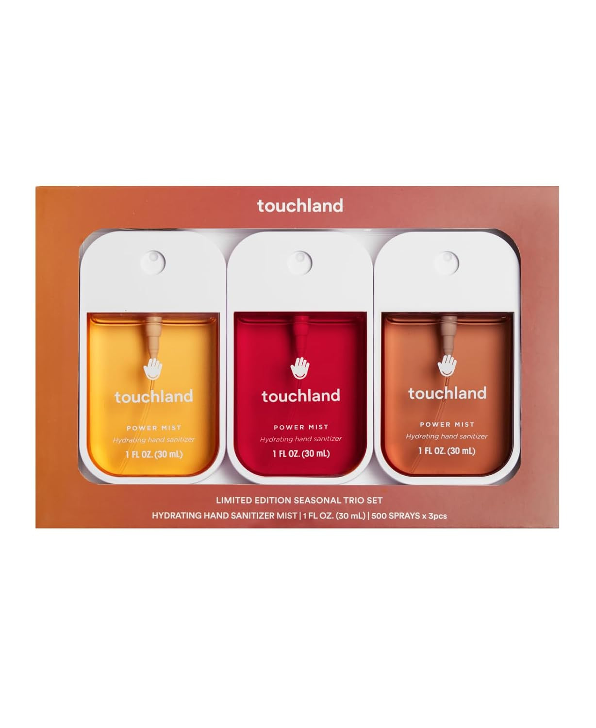Touchland Hydrating Hand Sanitizer Spray, Limited Edition SEASONAL 3-PACK (Caramel, Pumpkin, Pepp... | Amazon (US)