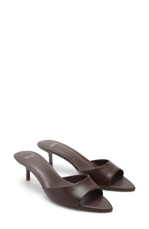MANGO Kitten Heel Sandal in Burgundy at Nordstrom, Size 7.5Us | Nordstrom
