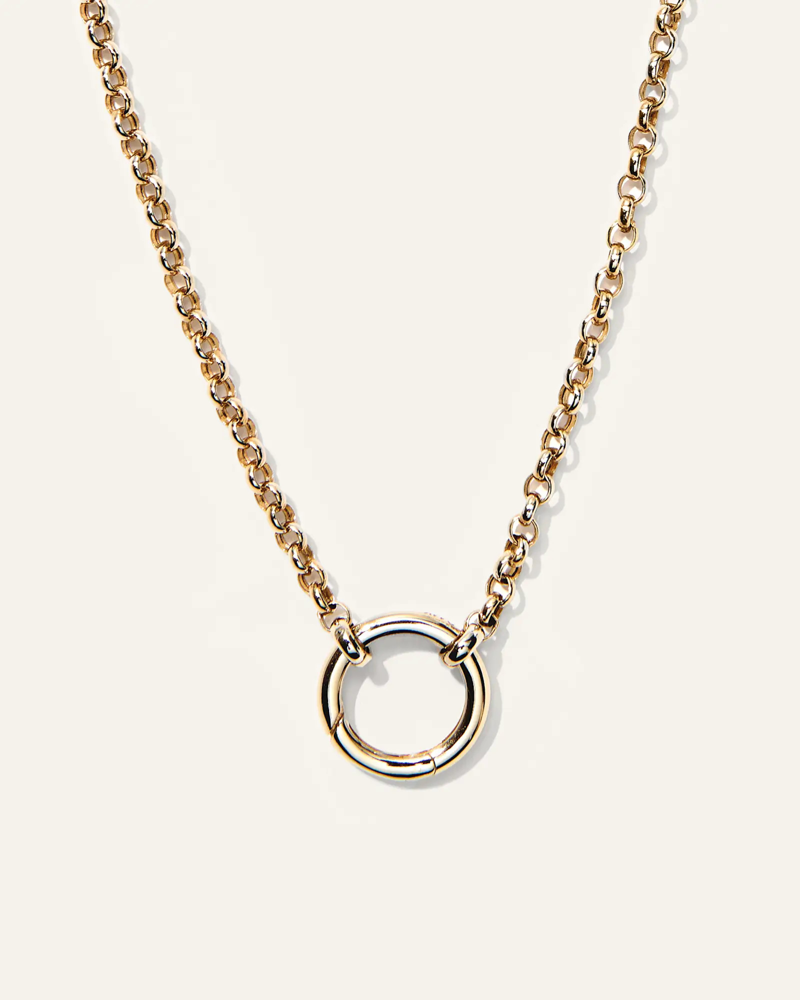 14K Gold Rolo Chain Charm Ring Necklace | Quince