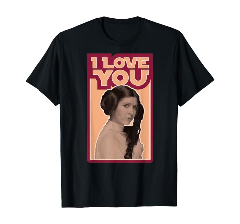 Star Wars Valentine's Day Princess Leia I Love You Vintage T-Shirt | Amazon (US)