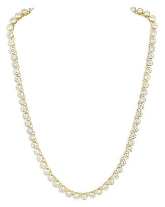 Sahira Cubic Zirconia Bezel Tennis Necklace in 18K Gold Plated Sterling Silver, 16" - 100% Exclus... | Bloomingdale's (US)