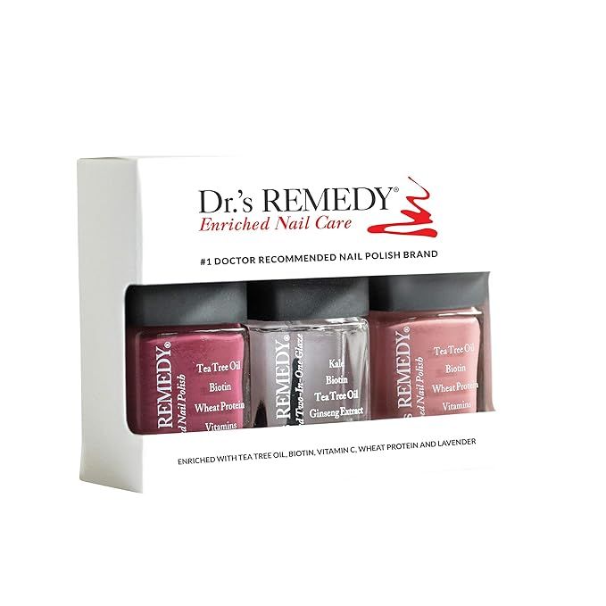 Dr.'s Remedy All Natural Nail Polish - Anniversary Kit - Organic Non-Toxic 3 Piece Nail Polish Se... | Amazon (US)