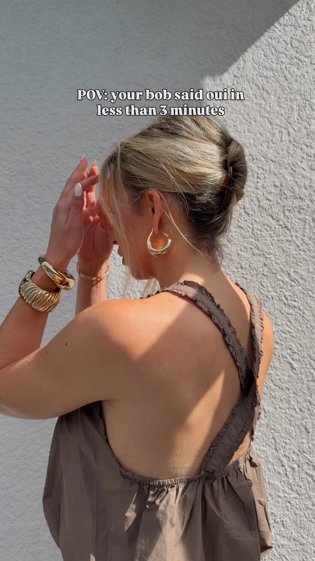 Chicest hairdo for your bob in less than three minutes ￼💁🏼‍♀️ wearing a small in this Zara top ￼

#LTKstorytime #LTKWorkwear #LTKgrwm