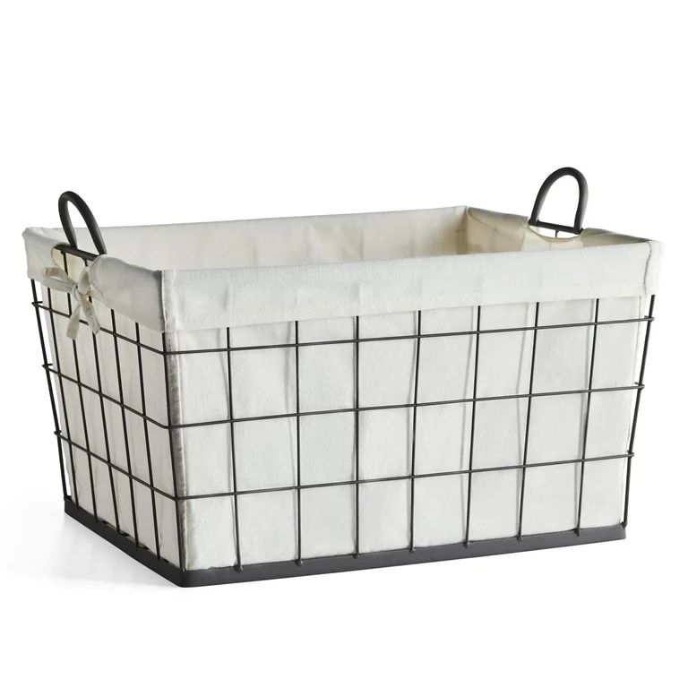 Better Homes & Gardens Heavy-Gauge Wire Laundry Basket, Antique Gray | Walmart (US)