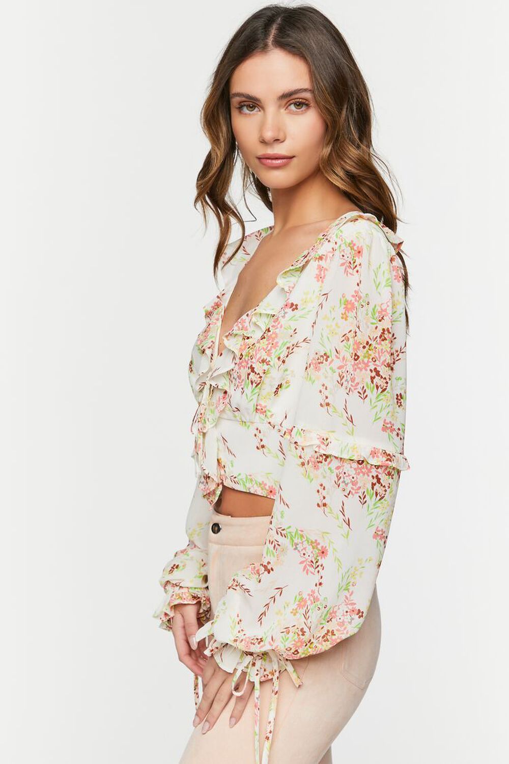 Floral Ruffled Chiffon Crop Top | Forever 21 (US)