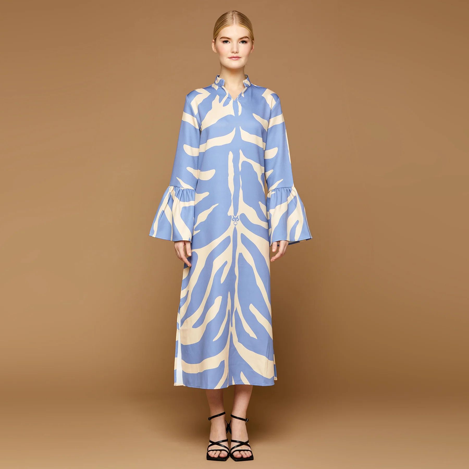 MME. "ZEBRA"  PALM BEACH Dress - BLUE | MME.MINK