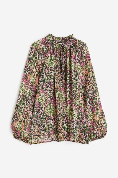 Frill-trimmed crêpe blouse | H&M (US + CA)