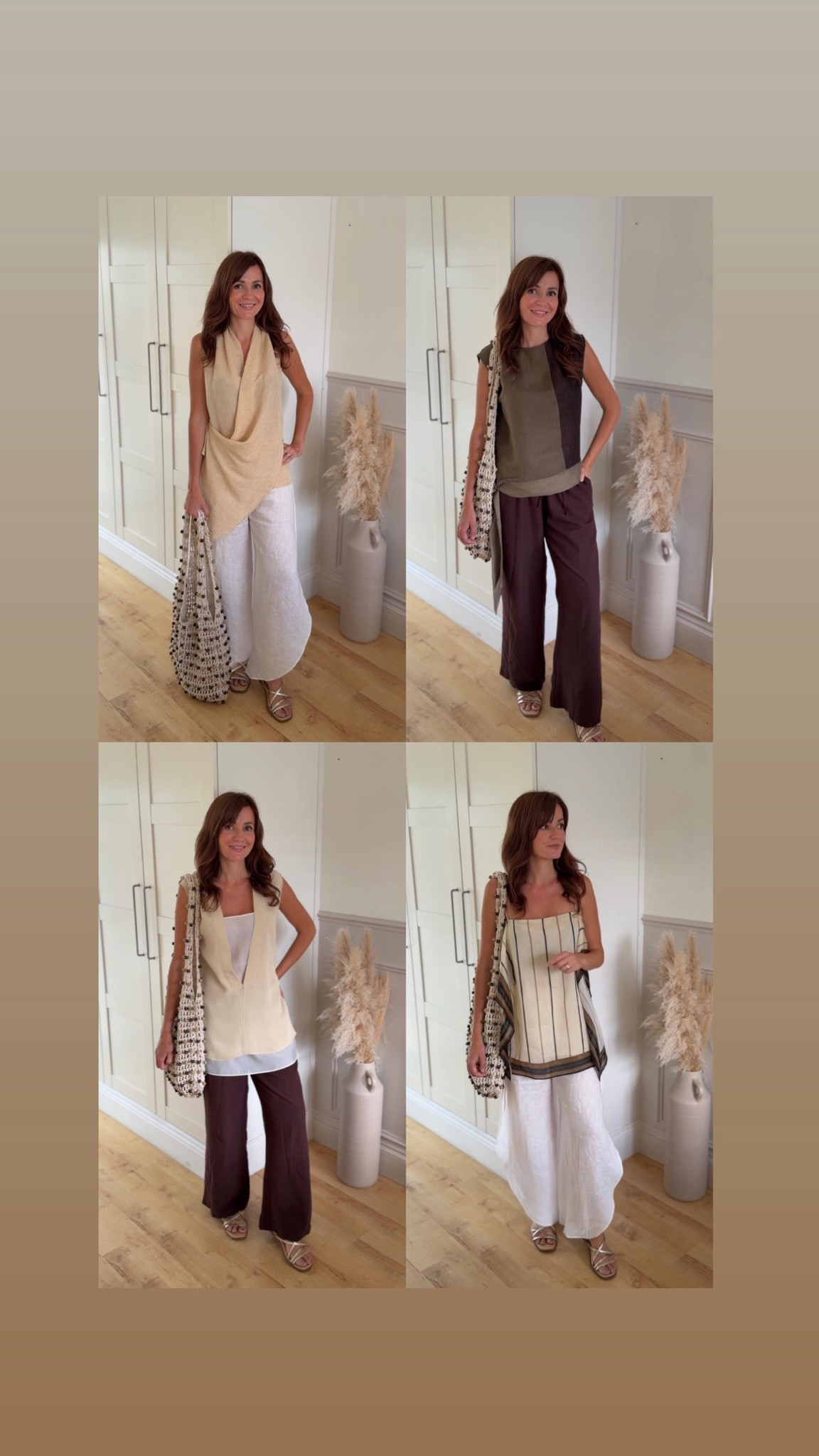 Massimo Dutti 🤍

Tops size small.

White trousers Zara size small.
Brown trousers from Primark sold out. 

#LTKuk #LTKeurope #LTKsummer #massimodutti #summeroutfits #over40 #summeroutfitsover40