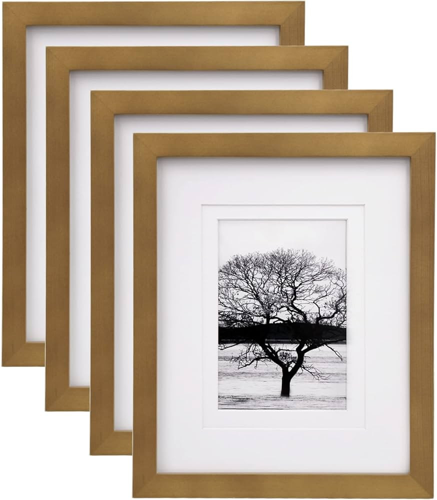 Egofine 8x10 Picture Frames 4 Pack, for Pictures 4x6 or 5x7 with Mat Made of Solid Wood for Table... | Amazon (US)