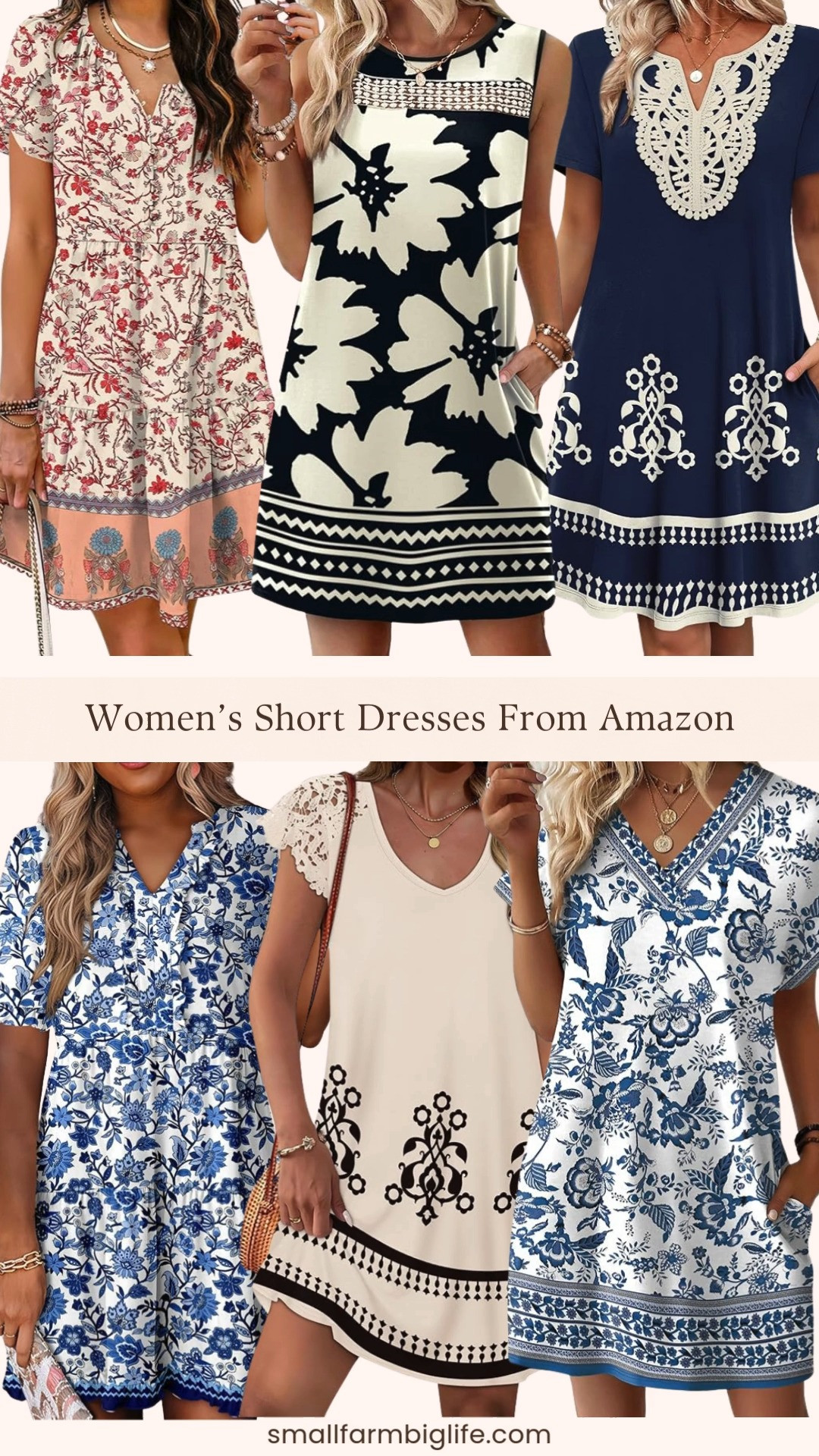 Short dresses are my favorite spring to summer staple 🤍🌸

From cream and black wedding guest styles to blue and white floral minis and easy lace front t-shirt dresses, these Women’s Short Dresses from Amazon are feminine, flowy, and effortless. Perfect for brunch, beach vacations, or everyday warm weather outfits.  Just add sandals and you’re ready to go ☀️✨ 

 #LTKootd #LTKOver40 #LTKSaleAlert