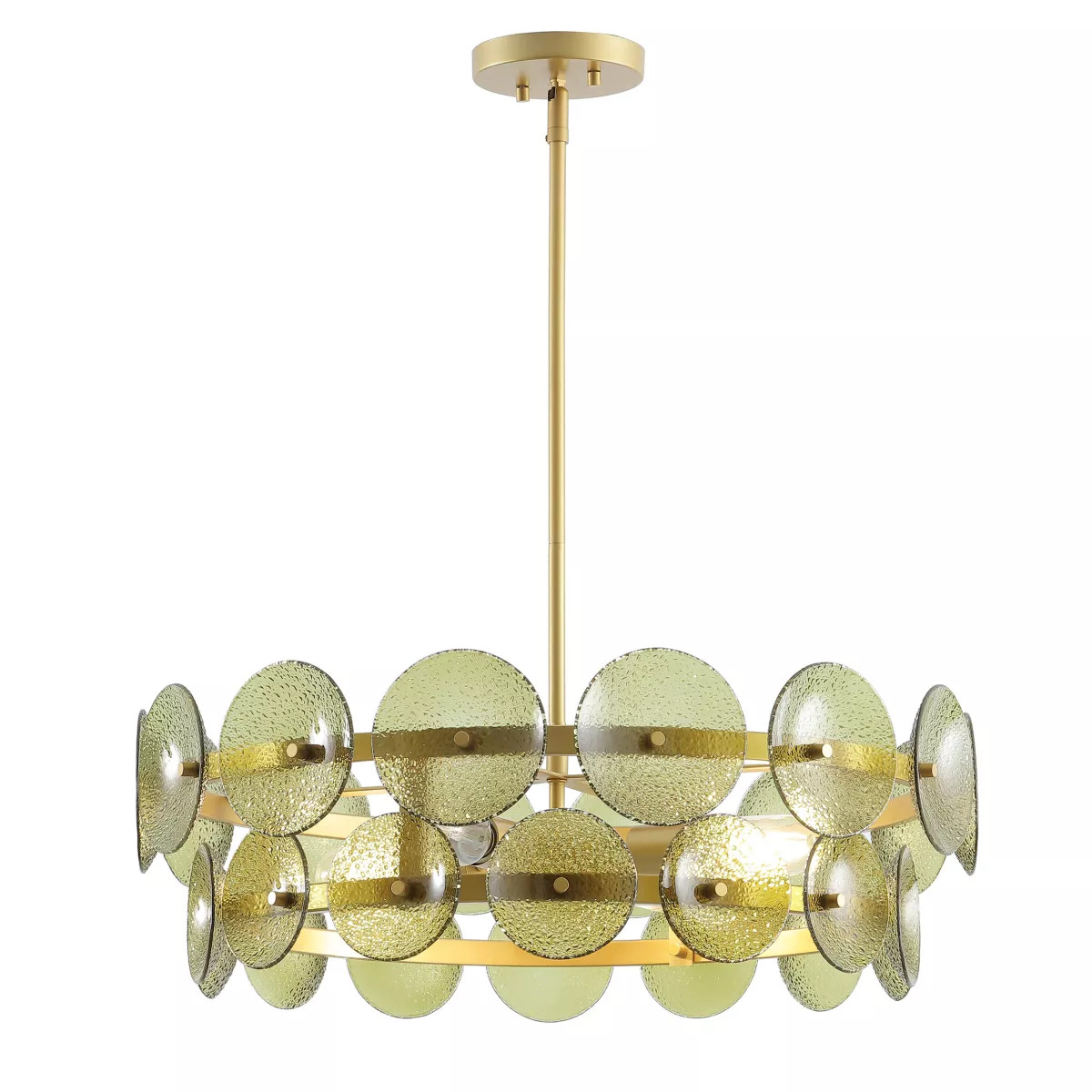 Martini 4 Light 25" Chandelier - CHA4064 - Green/Brass - Safavieh | Target