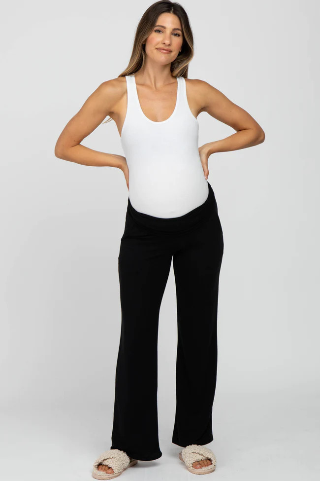 Black Maternity Yoga Pants | PinkBlush Maternity