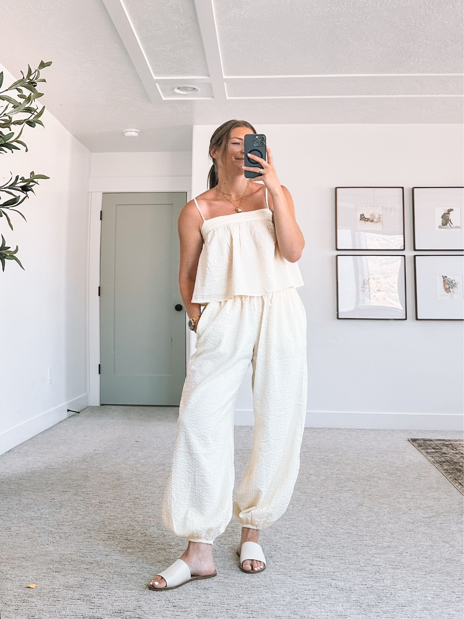 summer outfit idea - the cutest aerie matching set (wearing medium on bottom, small on top, comes in other colors)

#LTKgrwm #LTKootd #LTKmomlife