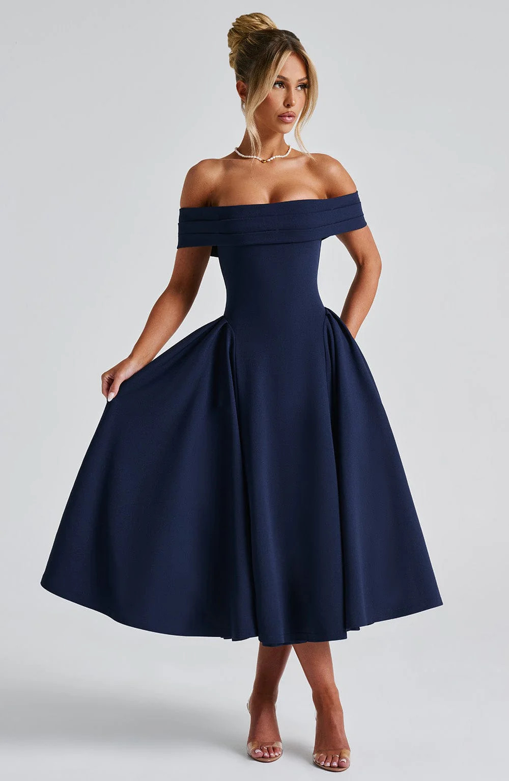 Miranda Midi Dress - Navy | Babyboo (global)