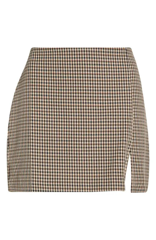 All in Favor Plaid Miniskort in Brown Plaid at Nordstrom, Size X-Large | Nordstrom