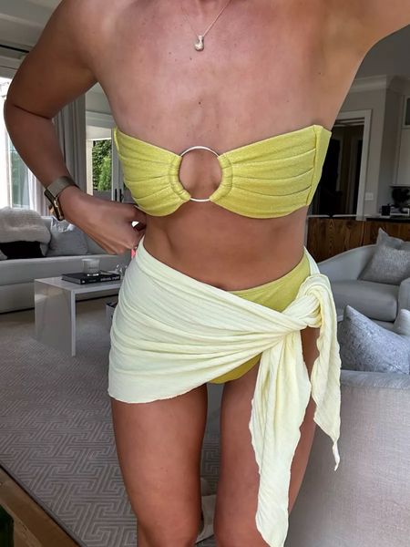 Outfit planning for Turks & Caicos and saw this Montce swimsuit was on sale!! Love the lemon / lime color - makes a tan pop! Wearing a small top and bottoms. Cute for vacation or just an every day swimsuit! 

#LTKswim #LTKtravel #LTKsalealert