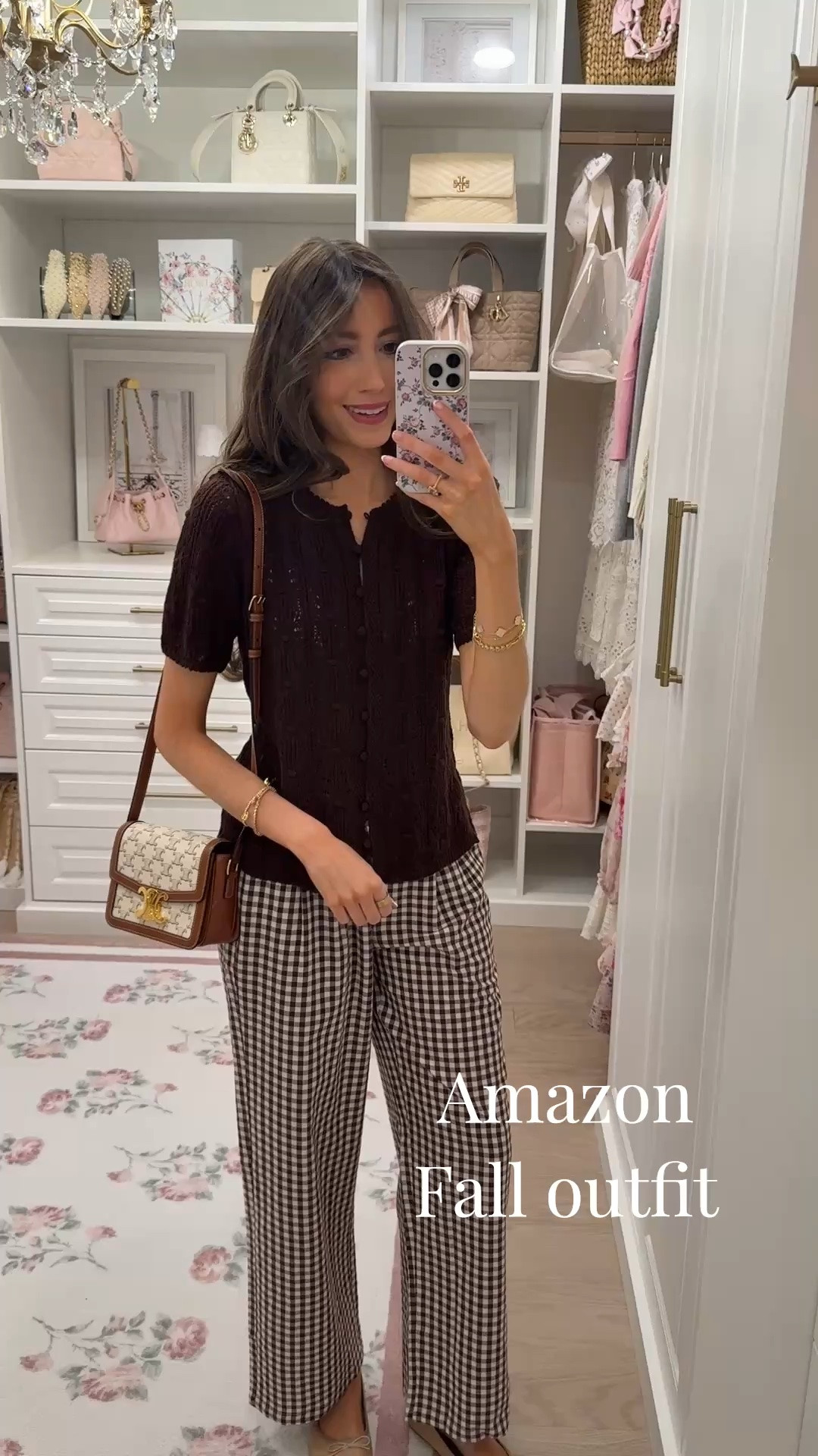 Amazon fall outfit idea! This 100% cotton knit top is the perfect transitional fall piece for your wardrobe! Styled with brown gingham pants - so comfy and true to size!

#LTKSaleAlert #LTKSeasonal #LTKootd