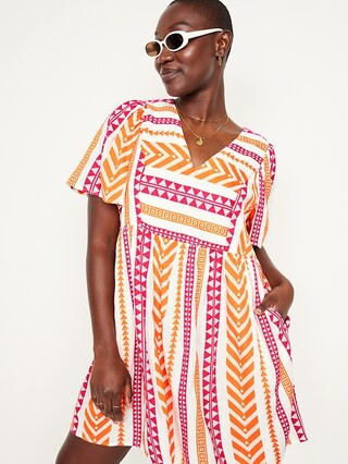 Jacquard Mini Swing Dress | Old Navy (US)