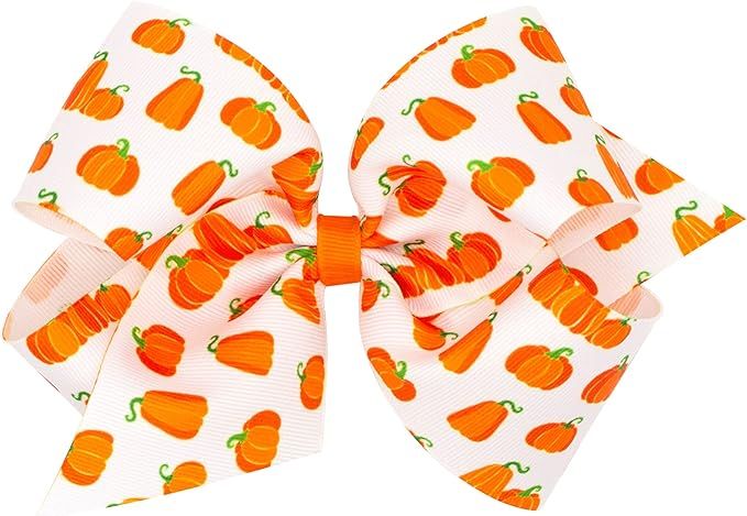Wee Ones Harvest-Themed Print Grosgrain Bow | Amazon (US)