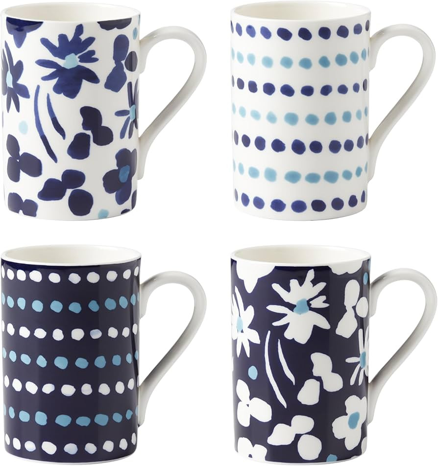 Kate Spade New York Floral Way 4-Piece Mug Set, 2.95, Multi | Amazon (US)