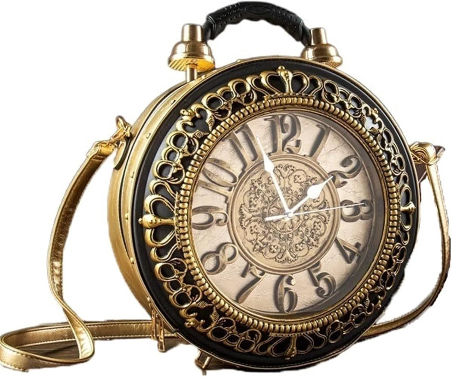Baguery Steampunk Vintage Working Clock Handbag - PU Leather Retro Shoulder Bag with Top Handle (12×5×14.5IN) - Walmart.com | Walmart (US)