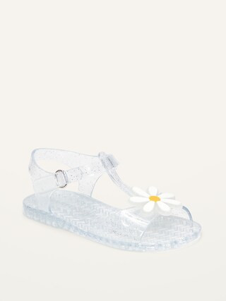 Glitter-Jelly T-Strap Flats for Toddler Girls | Old Navy (US)