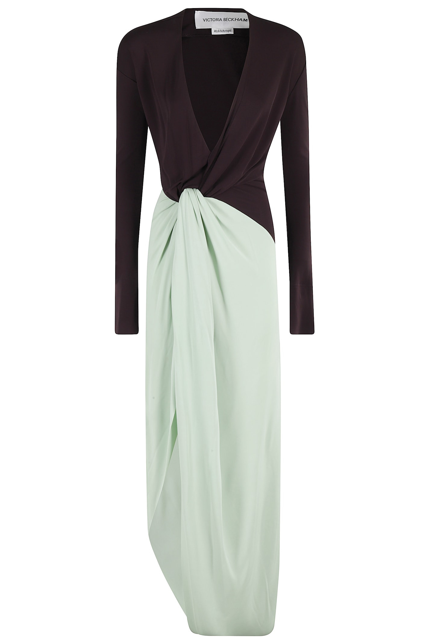 Victoria Beckham Long Sleeve Knot Detail Jersey Gown | Italist.com US