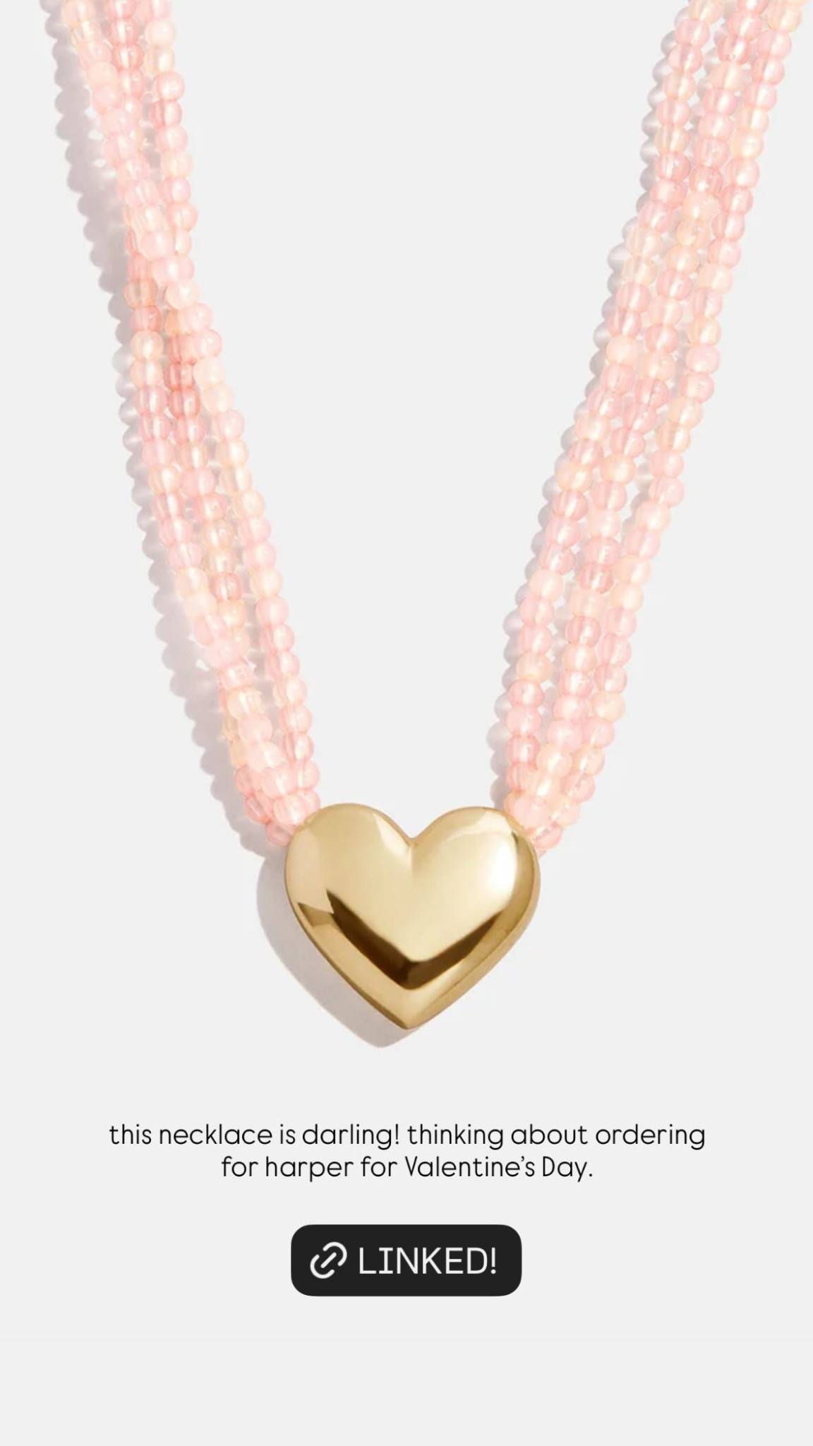 this necklace is darling! thinking about ordering for harper for Valentine’s Day.