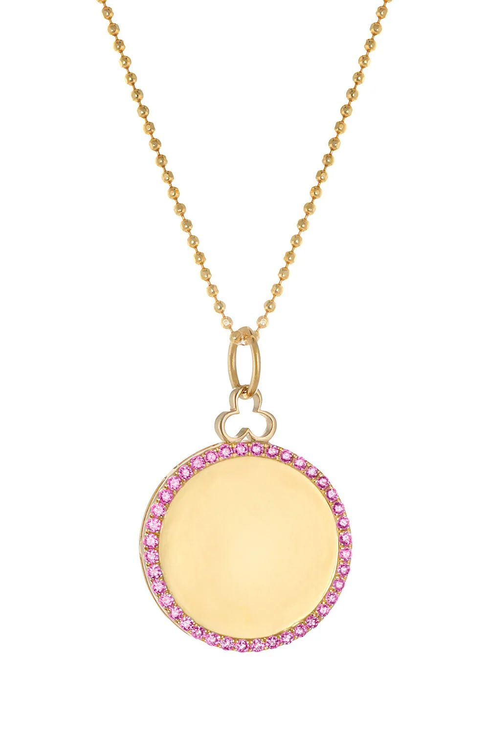 Classic Circle Charm in 18k Gold | Pink Sapphires | Devon Woodhill