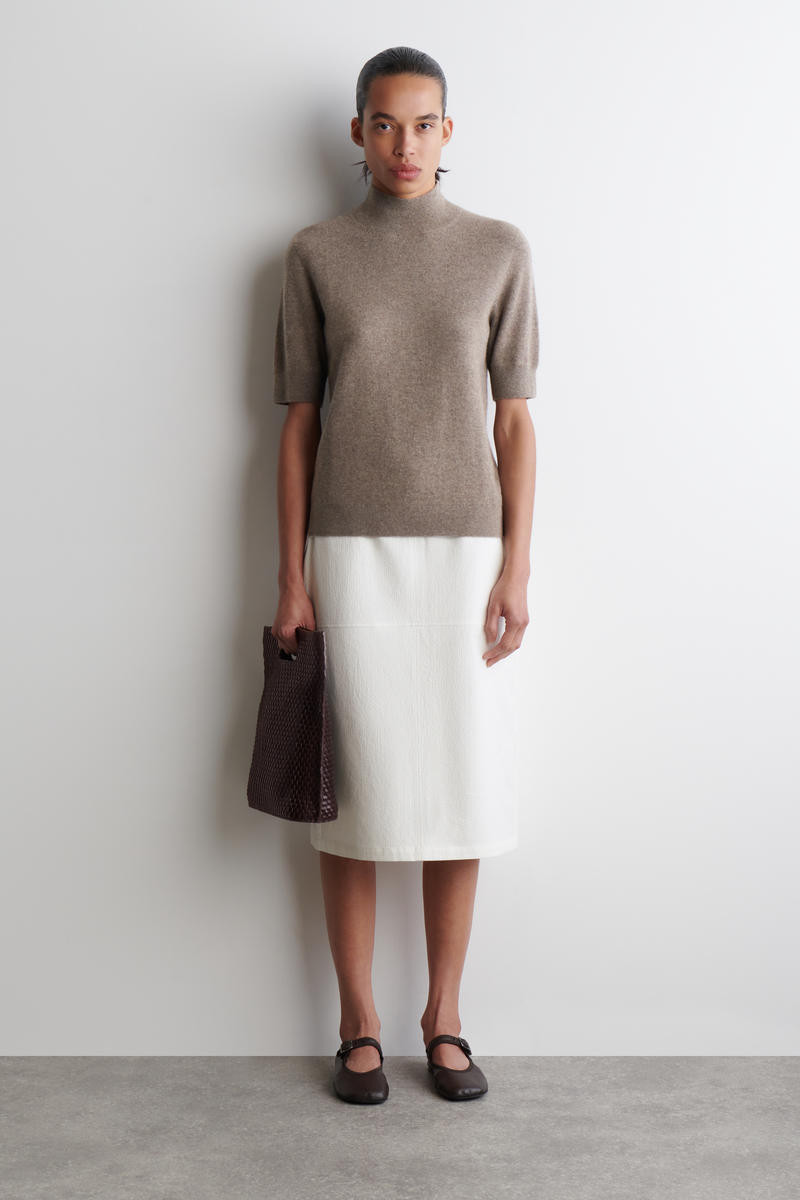 COS Women's Cotton Pencil Skirt in White | Cotton/Elastane | Size: 14 | COS (AU)