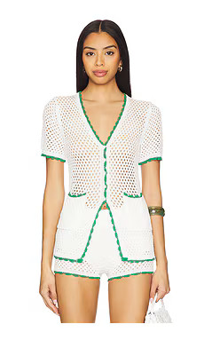 superdown Brisa Top in White & Green from Revolve.com | Revolve Clothing (Global)