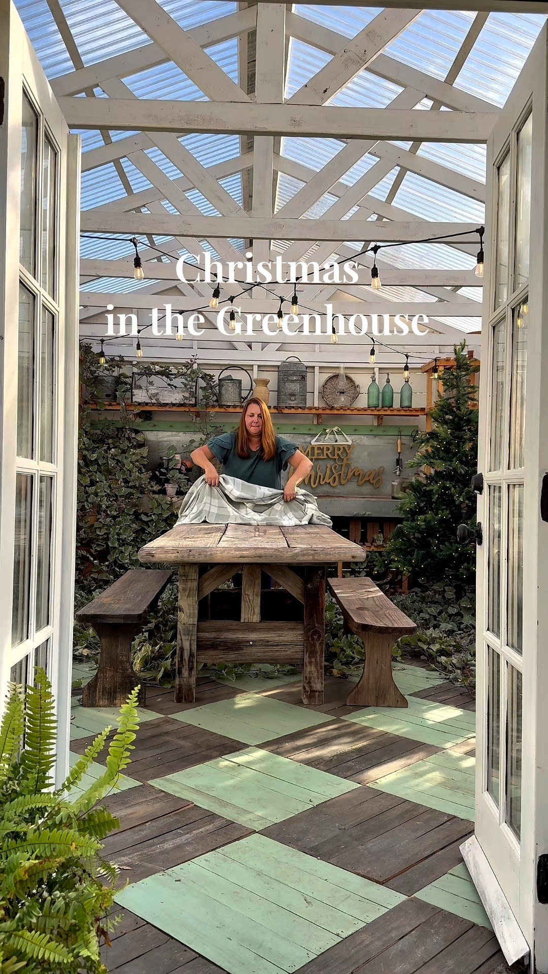 Christmas in the greenhouse ✨🤍🎄#outdoordecorating

#LTKHome #LTKSeasonal #LTKHoliday
