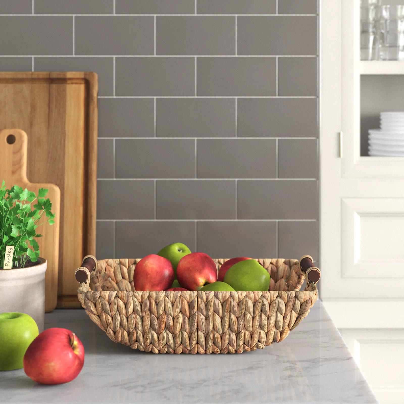 Three Posts™ Hyacinth and Wood Handled Wicker Basket & Reviews | Wayfair | Wayfair North America