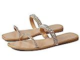 Badgley Mischka womens Thina Flat Sandal, Platino, 8 US | Amazon (US)