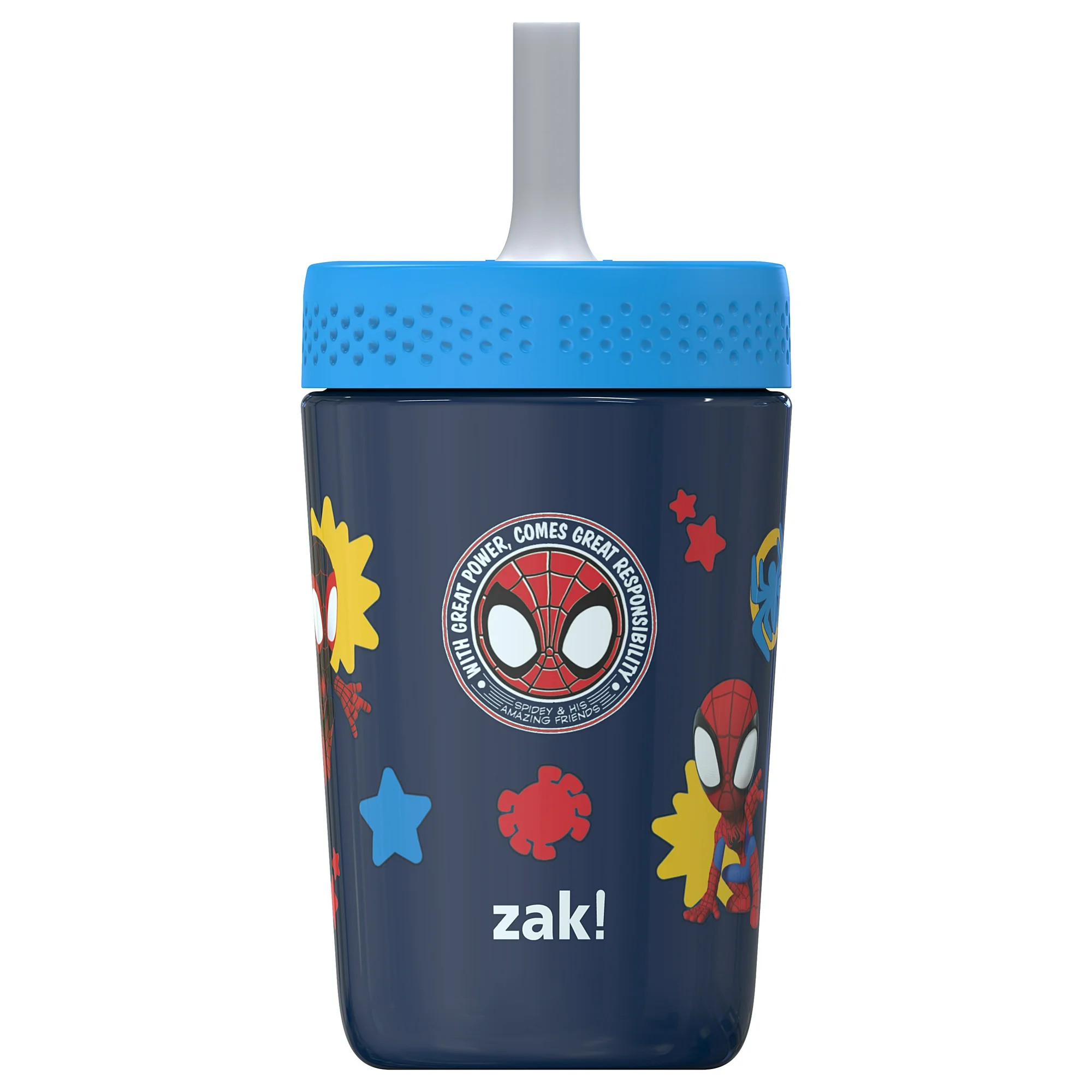 Zak Designs 12oz Bluey Kids Straw Tumbler, Stainless Steel Vacuum Insulated Kincaid Tumbler with ... | Walmart (US)