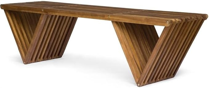 Christopher Knight Home Esme Outdoor Acacia Wood Bench, Teak Finish | Amazon (US)