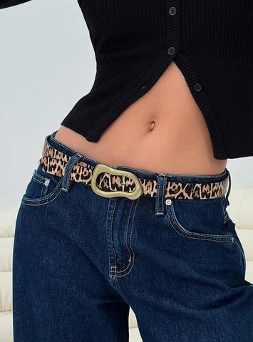 Leto Belt Leopard / Gold | Princess Polly US